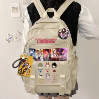 Anime Luxiem VTuber Cosplay Vox Akuma Mysta Luca ShuYamino Leisure Double Root Student High Capacity Zipper Cartoon Bag Backpack