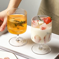 ins風水晶玻璃杯家用高顏值喝水杯子女2021新款網紅果汁冰淇淋杯