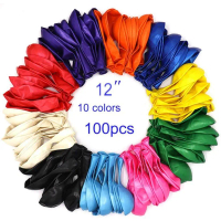 100pcs 12 inci Pearlescent Balloon menebal Latex Balloon Wedding Birthday Holiday Party Scene Decora