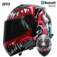 3C/Dot認證摩托車頭盔雙鏡片騎行藍牙全盔機跑盔車四季電動車頭盔