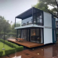 20ft 40ft Luxury Tiny glass Prefab House, Building Modern Mobile Light Steel Container office,Prefabricated Home,garden sunroom