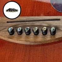 [COD] Ebony pin หมุดกีต้าร์โปร่ง หมุดไม้อีโบนี่   6 ชิ้น ลายเปลือกหอย