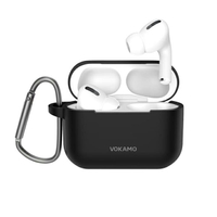 VOKAMO AirPods Pro 防震保護套 (附磁吸掛繩) 黑/酒紅/深藍色