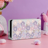 Flowers Protective Cover For Nintendo Switch Charging Dock Station Decorative Replacement Front Plate Case Accessories