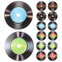 12 Pcs Vinyl Record Decoration Records For Wall Aesthetic Paper Ornaments Stickers Personality