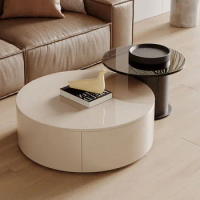 Luxury Wood Coffee Table Livingroom Books Dining Designer Round Minimalist Side Table Center Computer Couchtisch Home Furniture