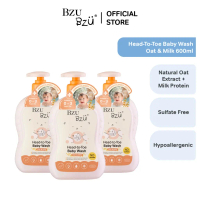 BZU BZU Head to Toe Baby Wash Oat & Milk (600ml x 3)