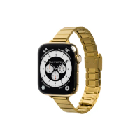 【LAUT 萊德】Apple Watch 42/44/45/49mm 時尚不銹鋼錶帶-金