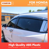 Exterior ABS Plastic Window Visor Awnings Vent Sun Rain Guard Shield Deflector Cover 4Pcs For Honda HRV HR-V Vezel 2014-2020