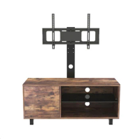 65inch Wood Glass TV Stand TV Console with Push-to-Open Storage Cabinet for Living Room Bedroom