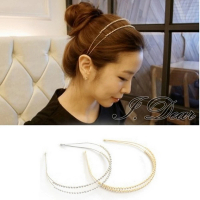 【I.Dear Jewelry】韓系雙排鑲鑽髮箍(2色)