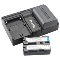 2Pcs NP-FM500h NP FM500h Battery + USB Dual Charger for Sony Alpha SLT A57 A58 A65 A77 A99 A350 A450 A500 A550 A700 A850 A900