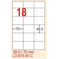 【龍德】LD-875(直角) 雷射、影印專用標籤-紅銅板 49.5x70mm 20大張/包