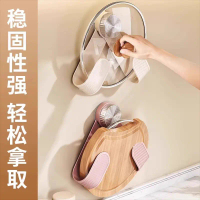 Kitchen gadgets: No-drill wall-mounted pot lid rack, suction cup rotating kitchen storage rack, chop