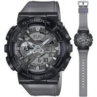 【CASIO 卡西歐】G-SHOCK 夜霧迷幻工業風半透明雙顯手錶 畢業 禮物(GM-110MF-1A)