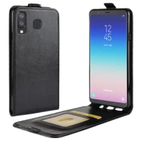 Brand gligle R64 pattern up and down open leather cover case for Samsung Galaxy A9 Star / A8 Star case protective shell bags