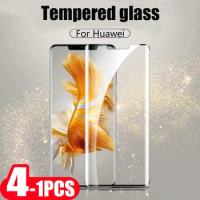 4-1pcs 9D Cover for huawei Mate 50E 50 RS tempered glass mate 40 40E 30E Pro plus 30 lite phone screen protector protective film