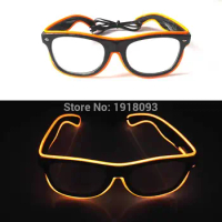 100PC/Lot Fashion Bright EL wire Neon LED Strip Glasses Rave Costume glasses For Carnival,Festival,Christmas,Party