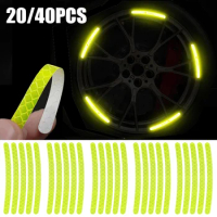 Car Wheel Hub Reflective Stickers Tire Rim Night Warning Strip Motorcycle Bicycle Tyre Safety Reflector Decals Sticker