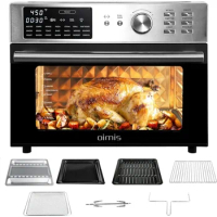 HAOYUNMA Air Fryer Toaster Oven, 32QT Stainless Steel Toaster Oven 21-in-1 Extra Large Countertop Convection Rotisserie Oven