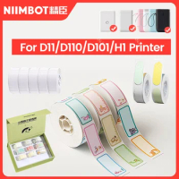 3/9/10Rolls Niimbot D110 D11 D101 Printer Label Maker Sticker Thermal Paper Cable Cartoon Transparent Labels Tape Gift Box