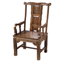 太師椅 圈椅圍椅官帽椅皇宮太師椅三件套榆木新中式仿古茶椅單人椅月牙椅『XY12996』