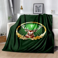 Holy Deer liquor Jaegermeister logo printed blanket Warm Soft and comfortable throw bed linings birt