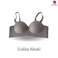 Chelyne BH Seamless Premium VE86 Push Up Bra HalfCup Tanpa Kawat Penyangga. Size 38/85 Coklat Khaki
