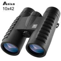 Asika 10x42 HD Binoculars Wide Angle Professional Binocular High Power Telescope Bak4 Prism Optics for Outdoor Camping Hunting