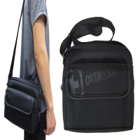【OverLand】肩側包中容量二層主袋+外袋共五層(防水尼龍布+皮革USB外接+內線中性男女適)