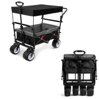 Customized Trolley Waterproof Canopy Wagon Carts Folding Outdoor Garden Baby Wagons Stroller for Camping Picnic