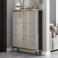 Modern Light Luxury Ultra-thin Tipping Shoe Cabinet 17cm Home Door Aisle Entrance Large-capacity Shoe Rack Cabinet Furniture