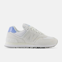 【NEW BALANCE】NB 574 休閒鞋 慢跑鞋 女鞋 米白 藍 麂皮 漆皮 B楦(WL5742BC)