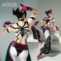 AGCOS Han Juri Street Fighter Cosplay Costume Woman Halloween Uniforms Game Sexy Cosplay