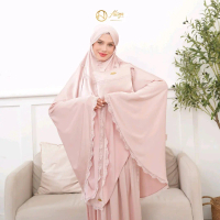 Alisya by Olive Mukena Premium Silk Alina (Mukena Daily dewasa 2 in 1) Polos