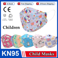 Kids KN95 Mask Disposable Mouth Mask Protective Certification 4 layer KF94MASK Respirator ffp2mask kn95 Face Mask Children