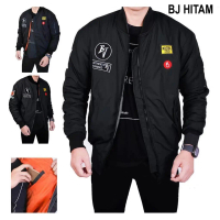 Jaket Bomber Taslan Pria / Jaket Bomber Bordil THE BOJIEL / Jaket Taslan Full Bordil Terbaru M,L.&XL