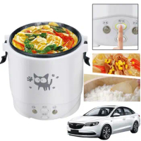 1L Portable Rice Cooker Removable Non-stick Pot Small Travel Cooker Keep Warm Function Multi-cooker for Cooking Soup Rice Stews