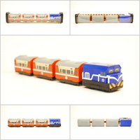 台鐵莒光號列車 R100型(藍) 鐵支路4節迴力小列車 迴力車 火車玩具 壓克力盒裝 QV008T1 TR台灣鐵道