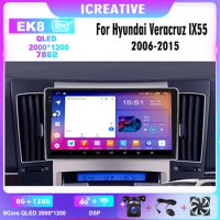 2K QLED 8+128G For Hyundai Veracruz ix55 2006-2015 Car Radio Android12 Multimedia DVD Player DSP Carplay Navi GPS RDS Audio