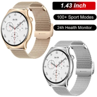 Smart Watch 1.43 inch Bluetooth 5.2 100+ Sport Heart Rate Blood Pressure Oxygen Monitor for iPhone 6 6S Plus Note12 Pro Nokia