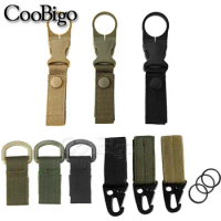 1pc Nylon Webbing Carabiner Buckle Bottle Clip Holder Hanger Keychain Snap Hook Molle Backpack Tactical Belt Attach Accessories