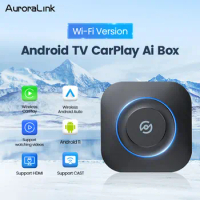 AuroraLink CarPlay Ai Box Android 11 TV Box Wireless CarPlay Android Auto Adapter with Video Apps Streaming Box for Car