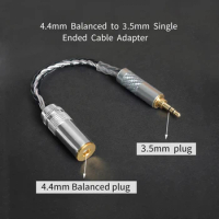 OKCSC 4.4mm Balanced Female 4 pole Adapter Turn to 3.5mm Stereo Male OCC for Hifi Audiophiles Earphone for SONY NW-WM1Z/NW-WM1A