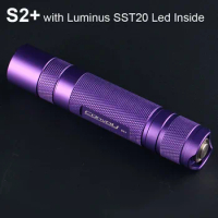 Convoy S2 Plus with Luminus SST20 7135*8 Led Flashlight 18650 Flash Light Purple Torch Powerful EDC Linterna Fishing Work Light