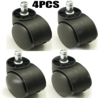 4pcs Black Furniture Casters Plastic Replacement Swivel Caster Roller Wheel For Platform Trolley Chair Household Tools
