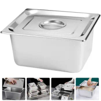 Stainless Steel Buffet Pan Rectangle Buffet Dinner Serving Pan Food Container Pan With Lid Full Size Pans Buffet Catering
