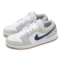 【NIKE 耐吉】休閒鞋 Air Jordan 1 Low 男鞋 米白 藍 AJ1 低筒 膠底(553558-146)