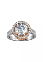 Her Jewellery Berlian Moissanite Fantaisie Ring Rose Gold White [GRA CERTIFICATE MOISSANITE DIAMOND]  - Cincin 1ct Moissanite Diamond 925 Silver Celesta