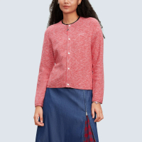 【agnes b.】Sport b. 女裝 logo排釦開襟外套(粉紅色)